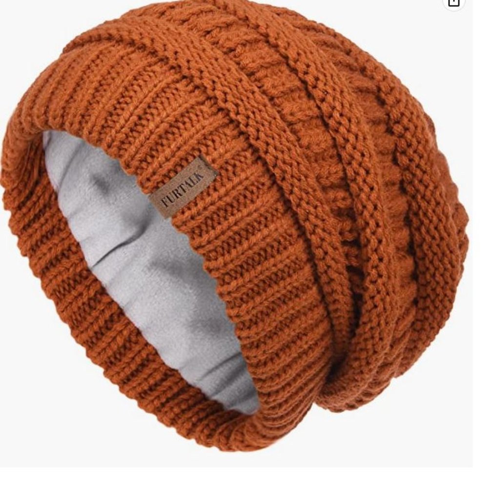 Orange Fleece Lined Hat
